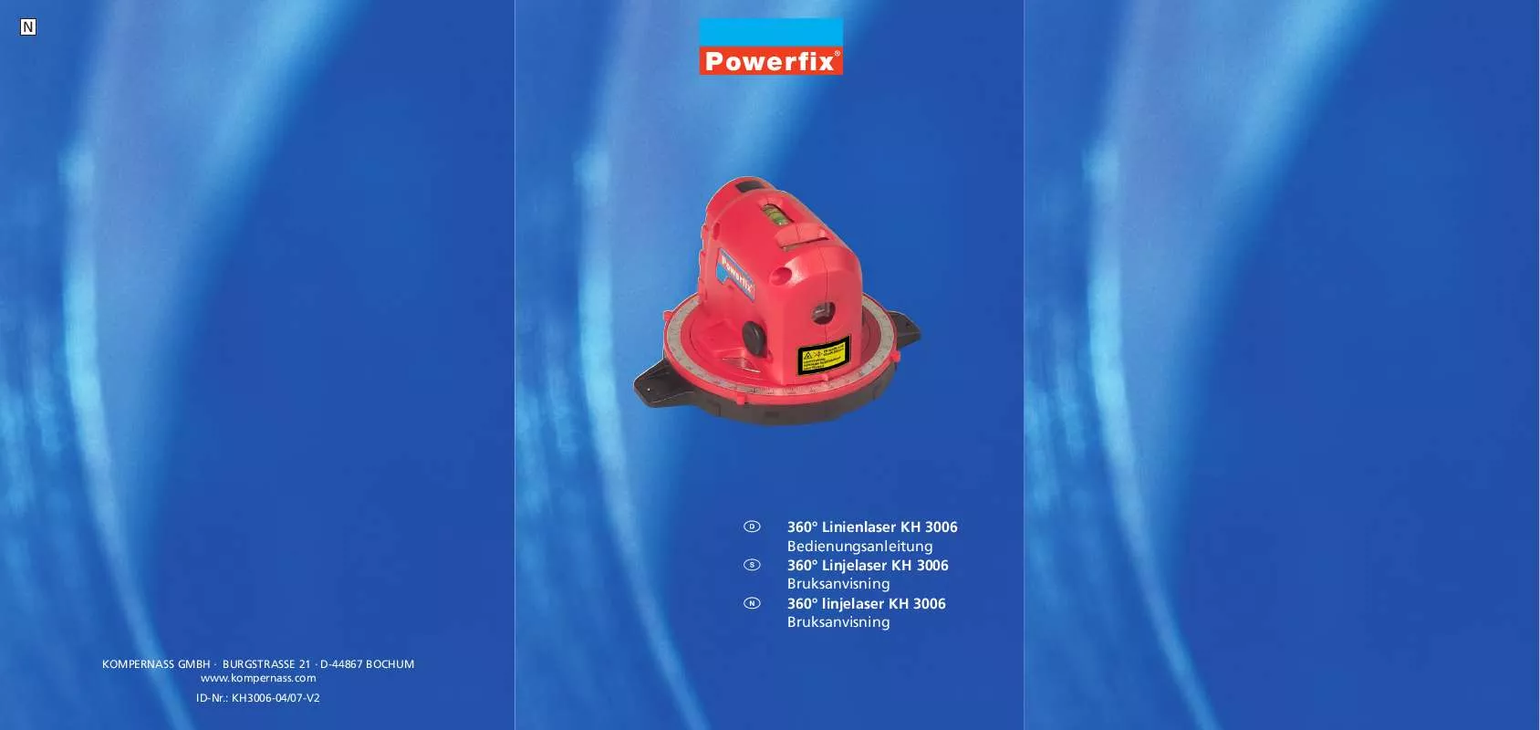 Mode d'emploi POWERFIX KH 3006 360° LINE LASER