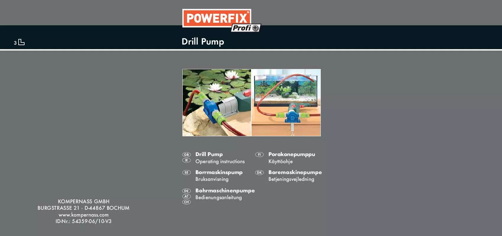 Mode d'emploi POWERFIX KH 4232 DRILL PUMP