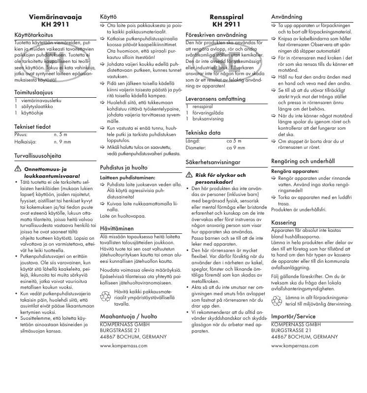 Mode d'emploi POWERFIX KH 2911