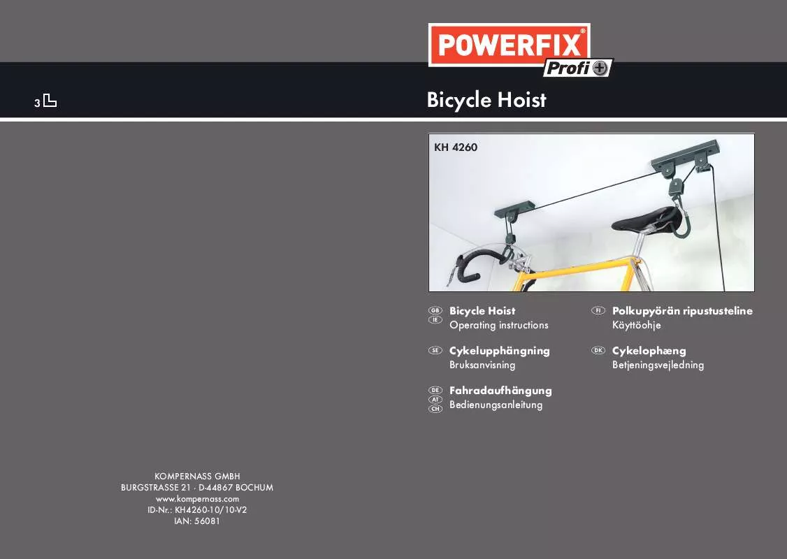 Mode d'emploi POWERFIX KH 4260 BICYCLE HOIST