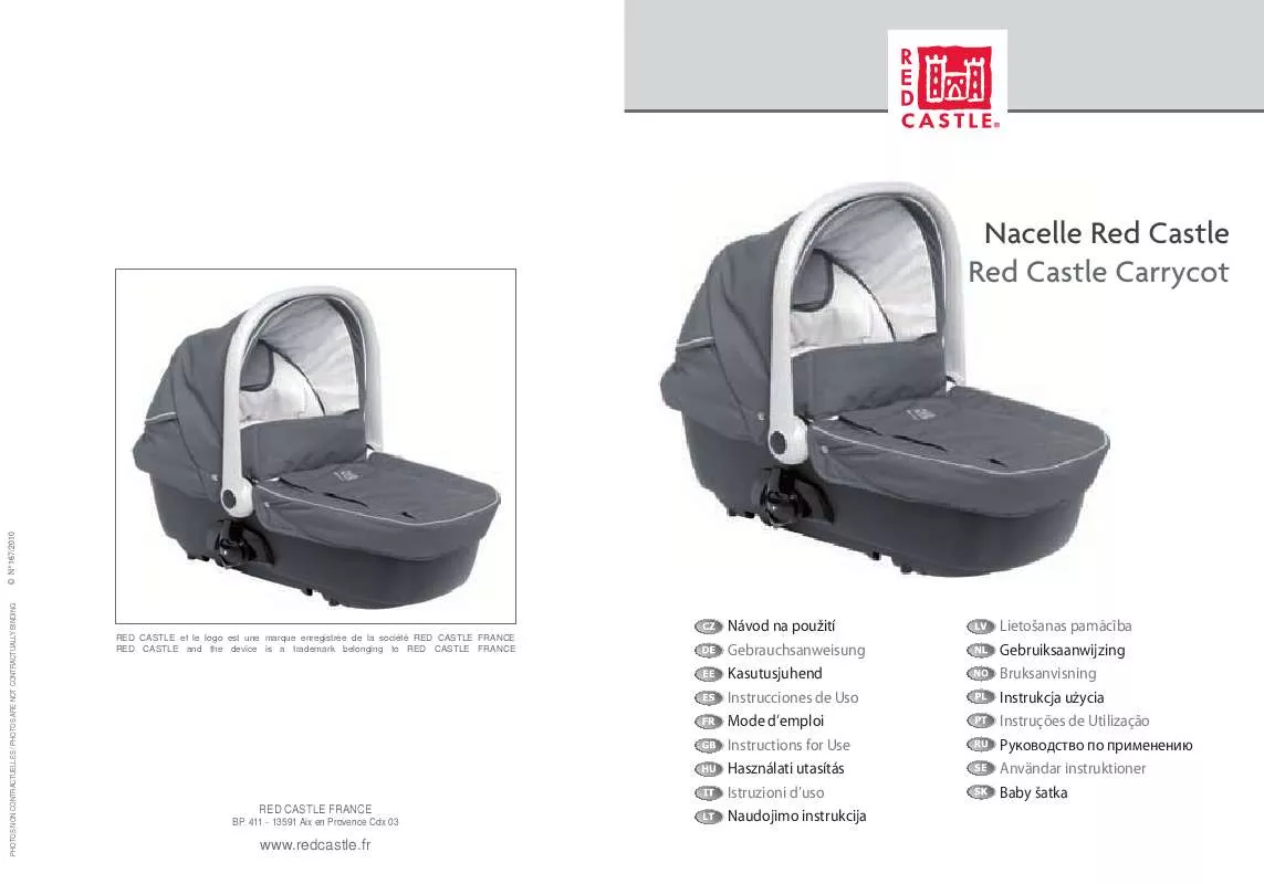 Mode d'emploi RED CASTLE CARRYCOT