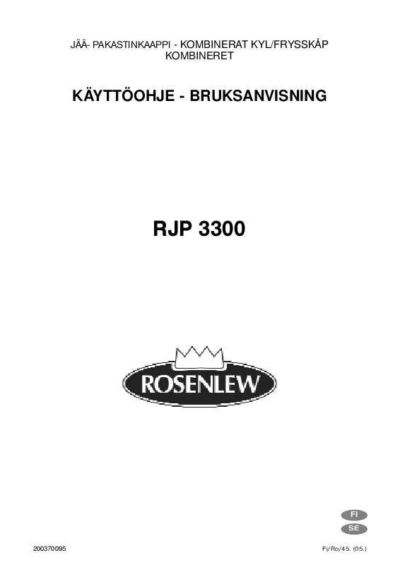 Mode d'emploi ROSENLEW RJP 3300