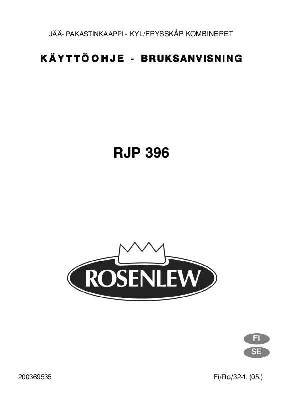 Mode d'emploi ROSENLEW RJP 396