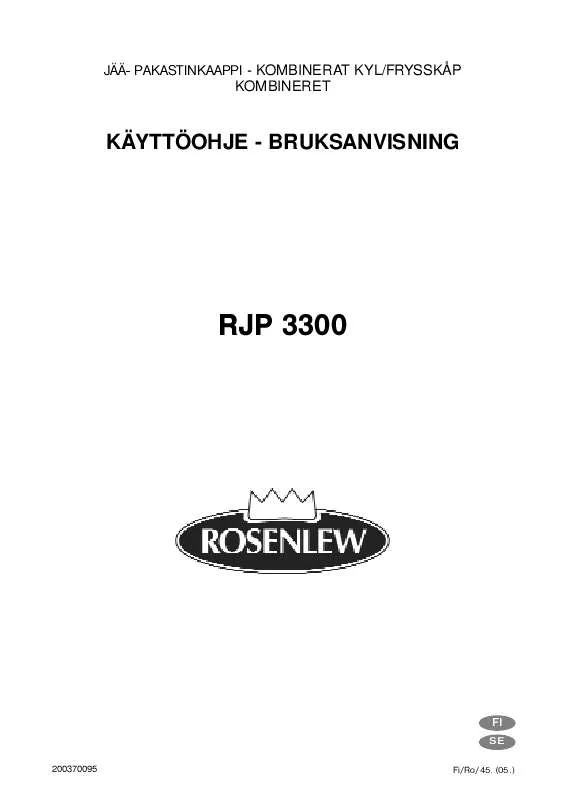 Mode d'emploi ROSENLEW RJP3300