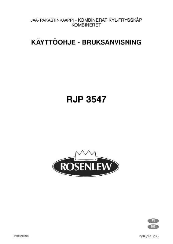 Mode d'emploi ROSENLEW RJP3547