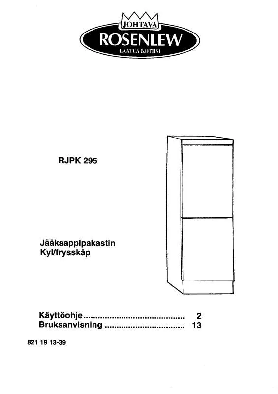 Mode d'emploi ROSENLEW RJPK295