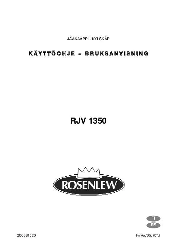 Mode d'emploi ROSENLEW RJV1350