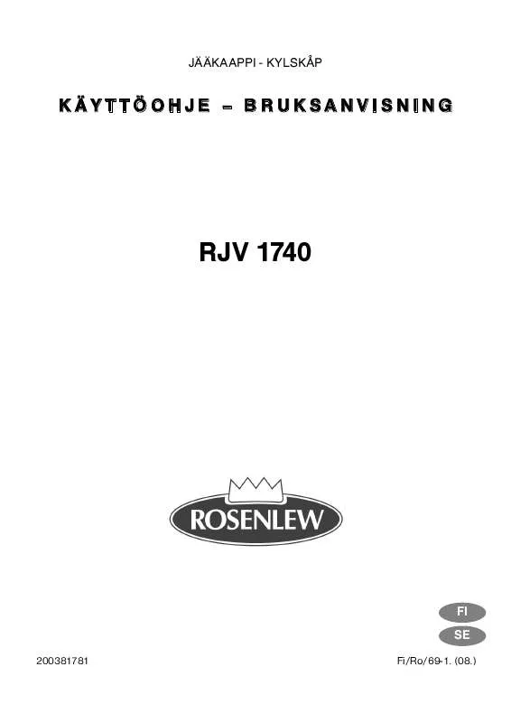 Mode d'emploi ROSENLEW RJV1740