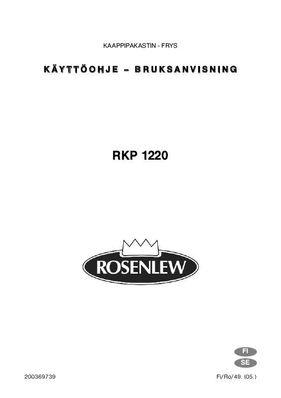 Mode d'emploi ROSENLEW RKP 1220