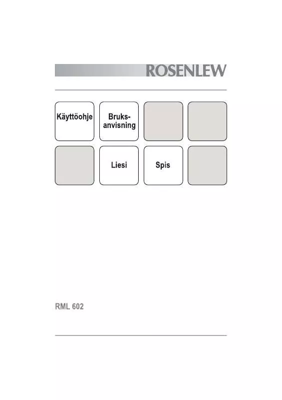 Mode d'emploi ROSENLEW RML602