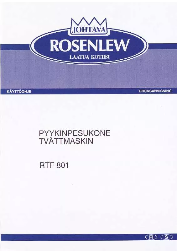 Mode d'emploi ROSENLEW RTF801