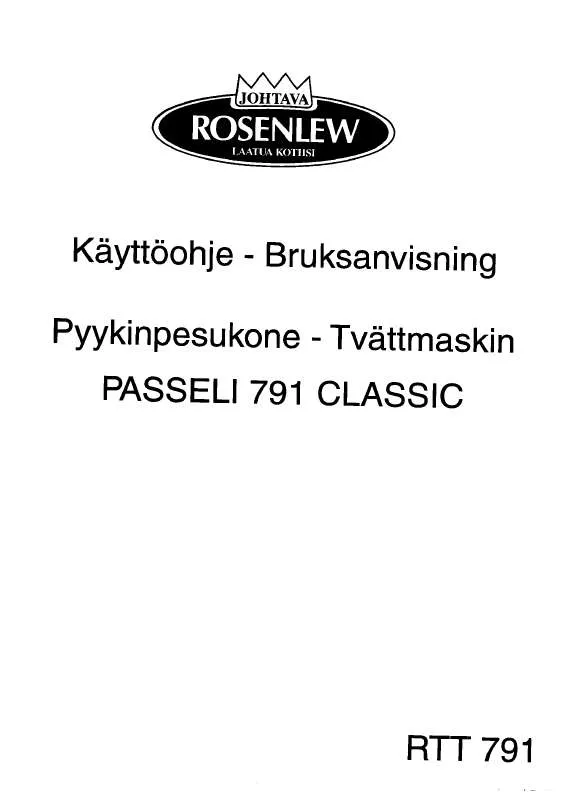 Mode d'emploi ROSENLEW RTT791-1