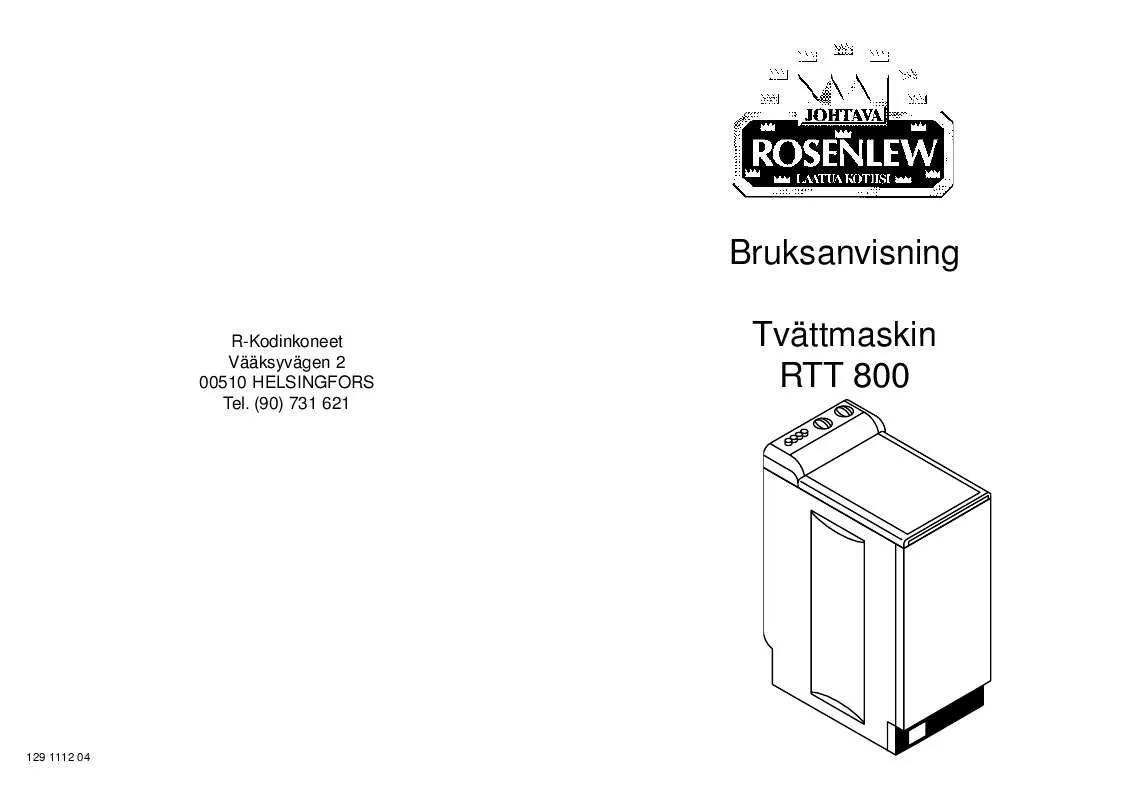 Mode d'emploi ROSENLEW RTT800