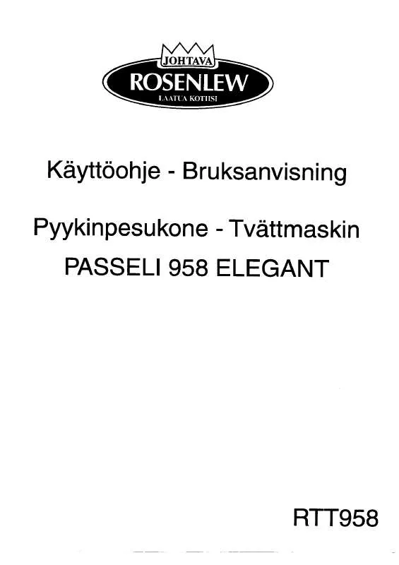 Mode d'emploi ROSENLEW RTT958-1