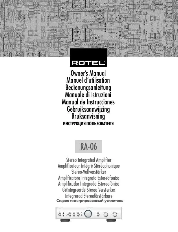 Mode d'emploi ROTEL RA-06