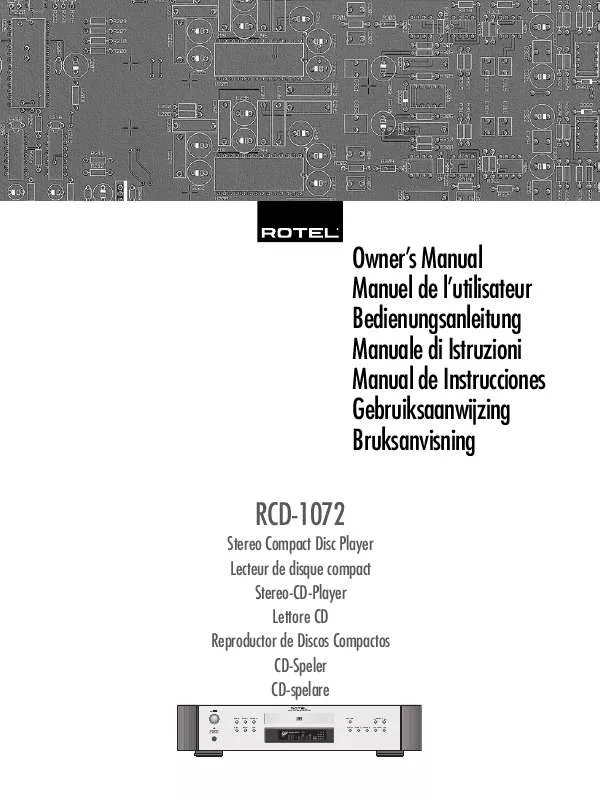 Mode d'emploi ROTEL RCD-1070