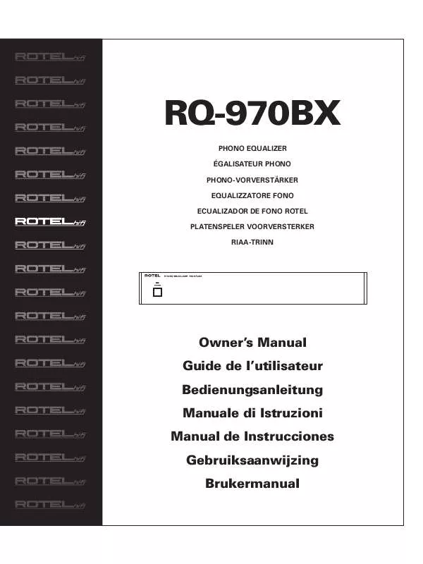 Mode d'emploi ROTEL RQ-970