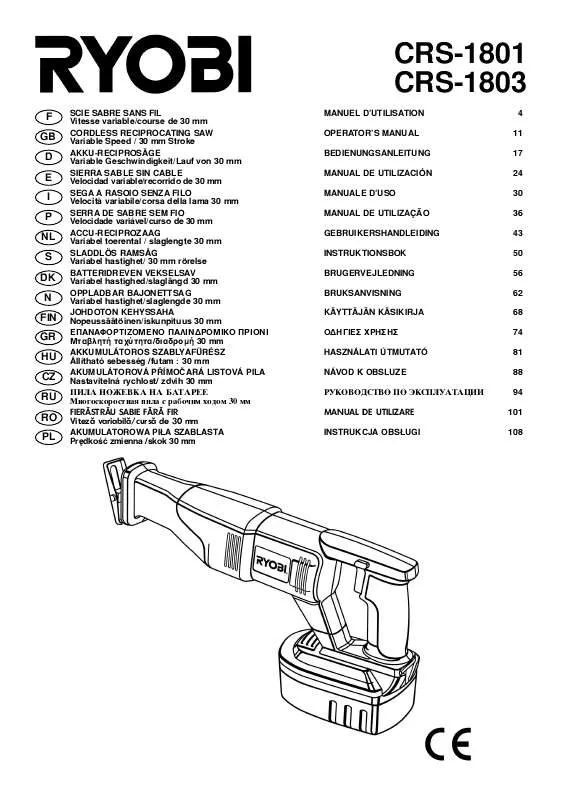 Mode d'emploi RYOBI CRS-1803