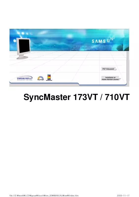 Mode d'emploi SAMSUNG SYNCMASTER 173VT