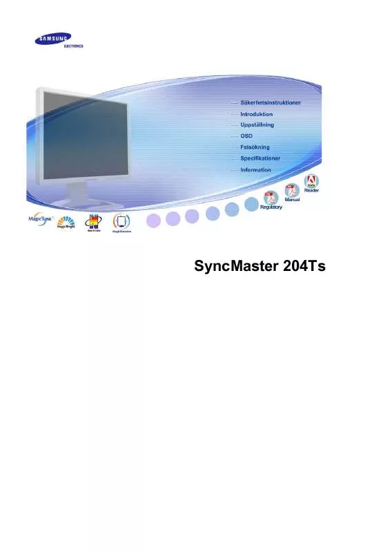 Mode d'emploi SAMSUNG SYNCMASTER 204TS