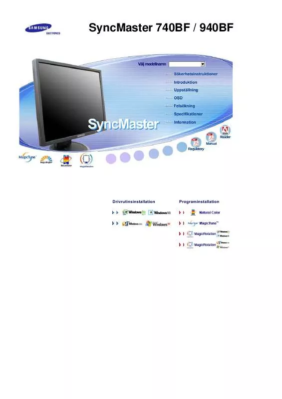 Mode d'emploi SAMSUNG SYNCMASTER 740BF