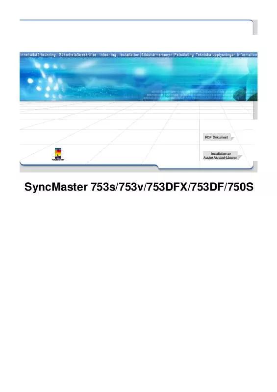 Mode d'emploi SAMSUNG SYNCMASTER 753DFX