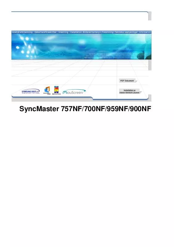 Mode d'emploi SAMSUNG SYNCMASTER 900NF