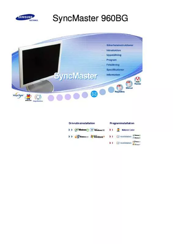 Mode d'emploi SAMSUNG SYNCMASTER 960BG