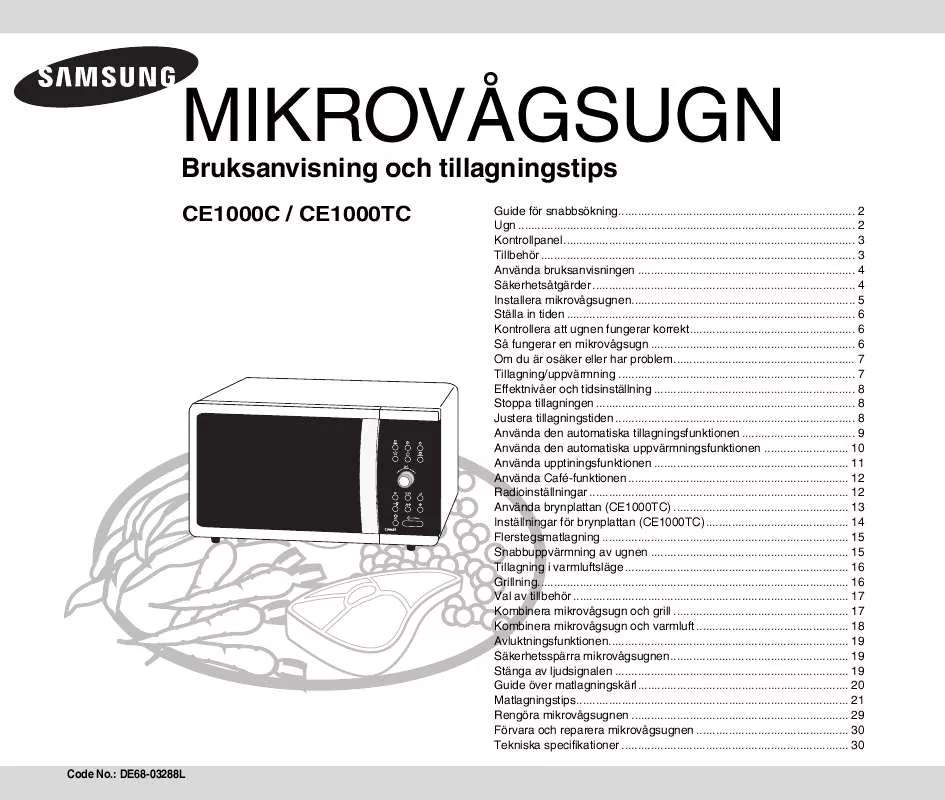 Mode d'emploi SAMSUNG CE1000C-T