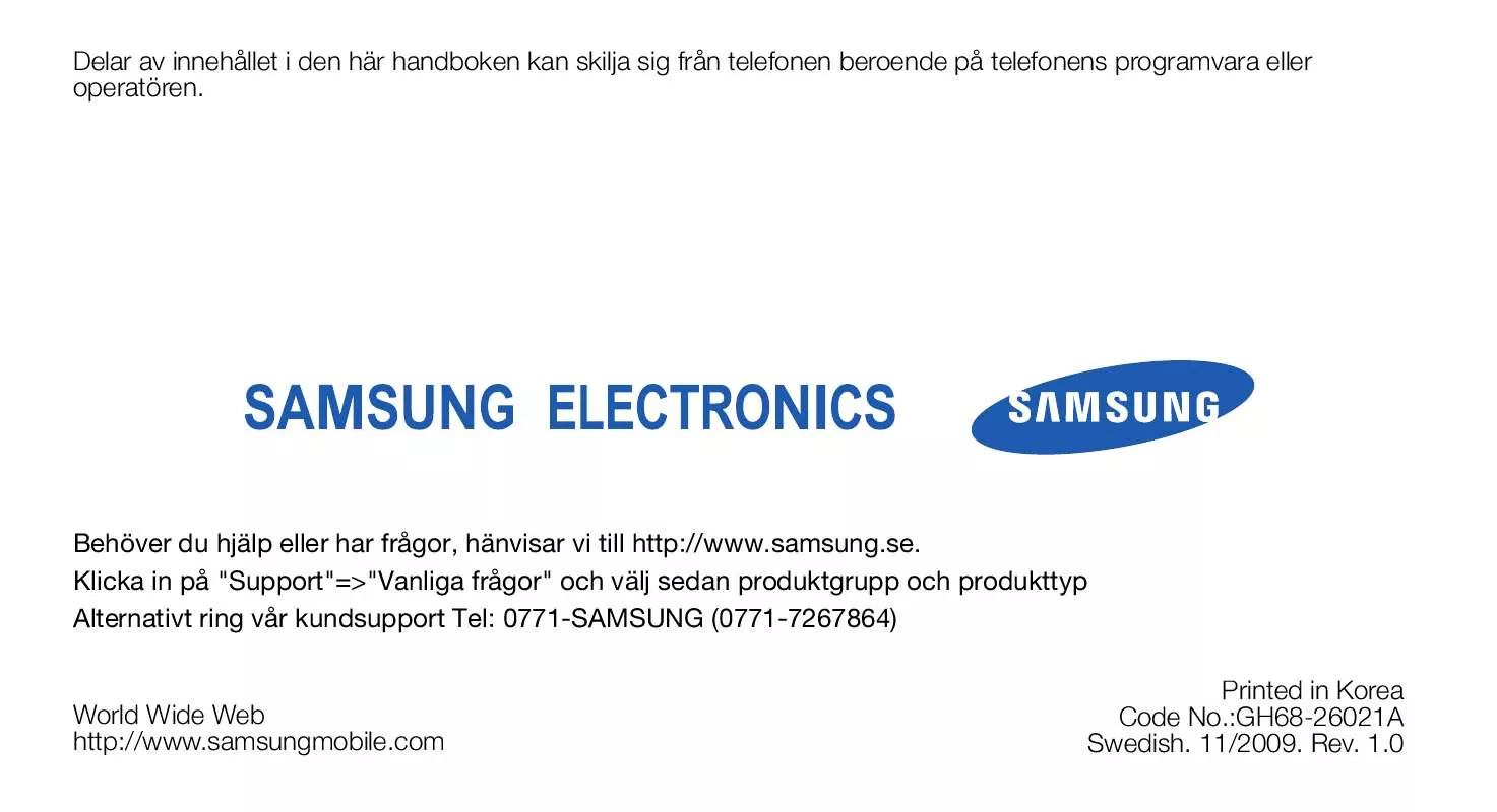 Mode d'emploi SAMSUNG CORBY PRO