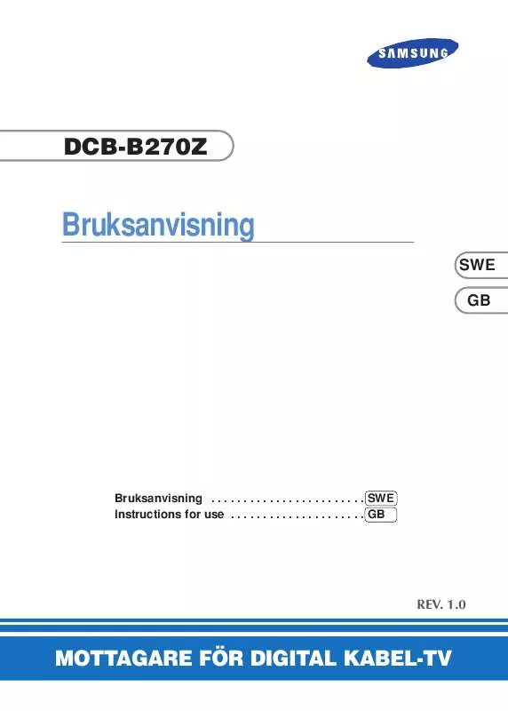 Mode d'emploi SAMSUNG DCB-B270Z/XEE