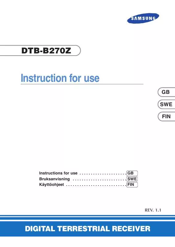 Mode d'emploi SAMSUNG DTB-B270Z/XEE