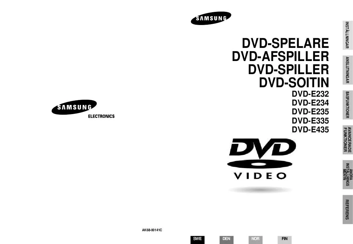 Mode d'emploi SAMSUNG DVD-E232