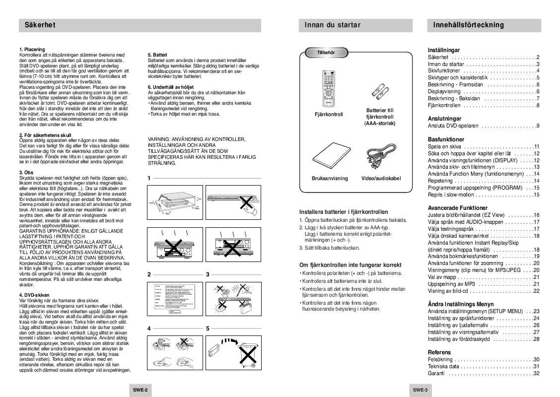 Mode d'emploi SAMSUNG DVD-P145