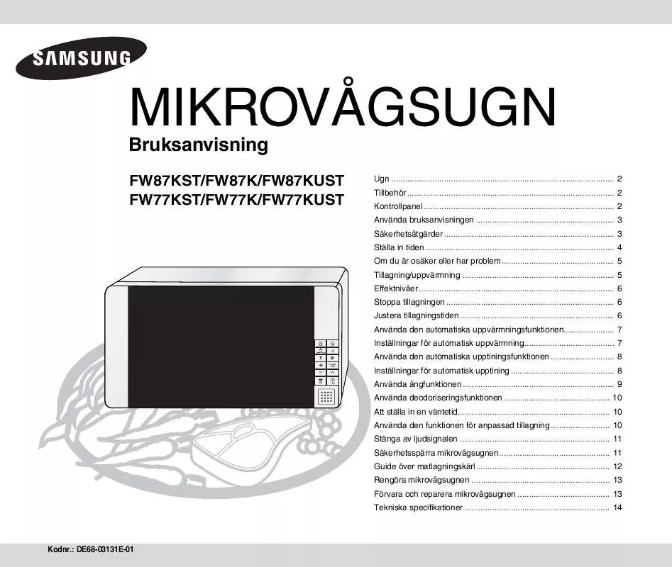 Mode d'emploi SAMSUNG FW77KUST