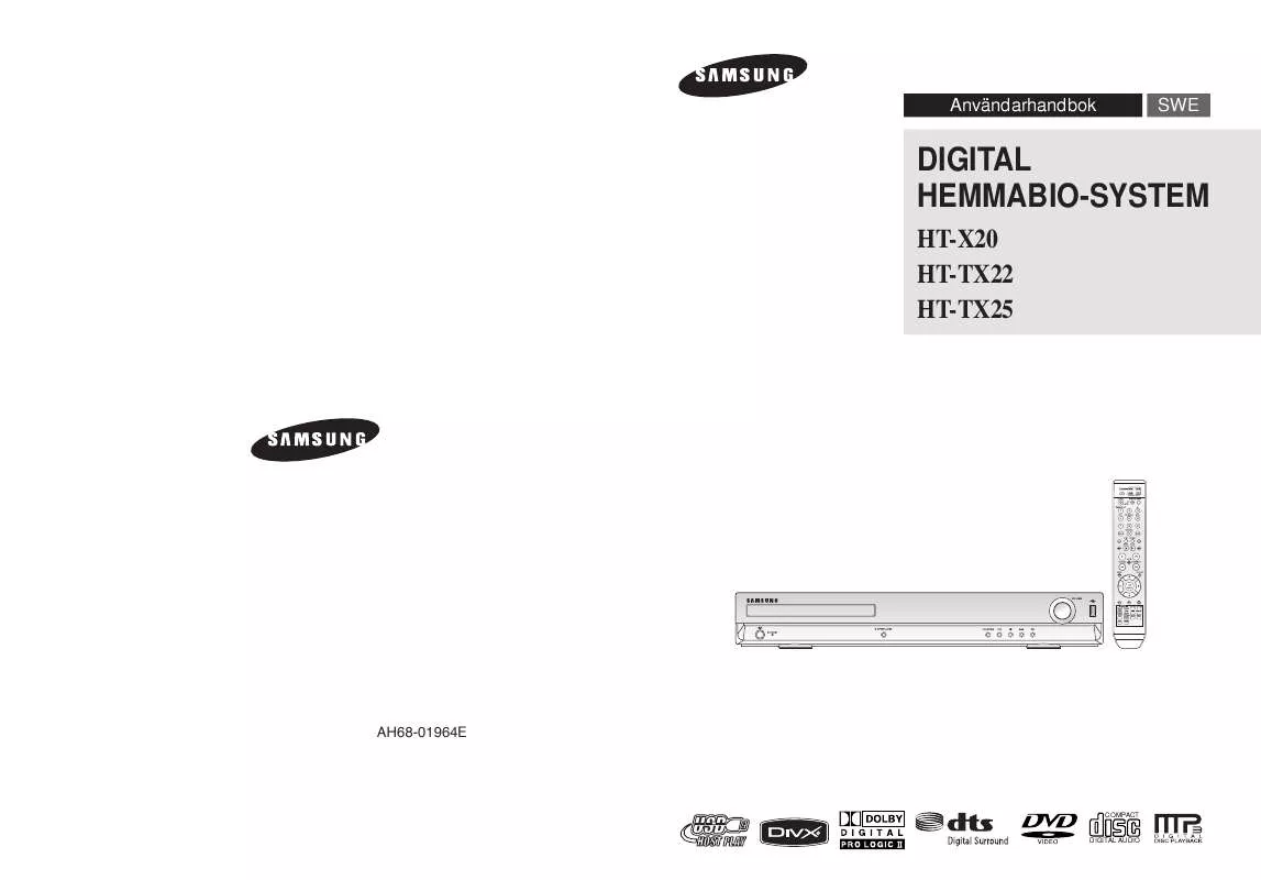 Mode d'emploi SAMSUNG HT-X20R