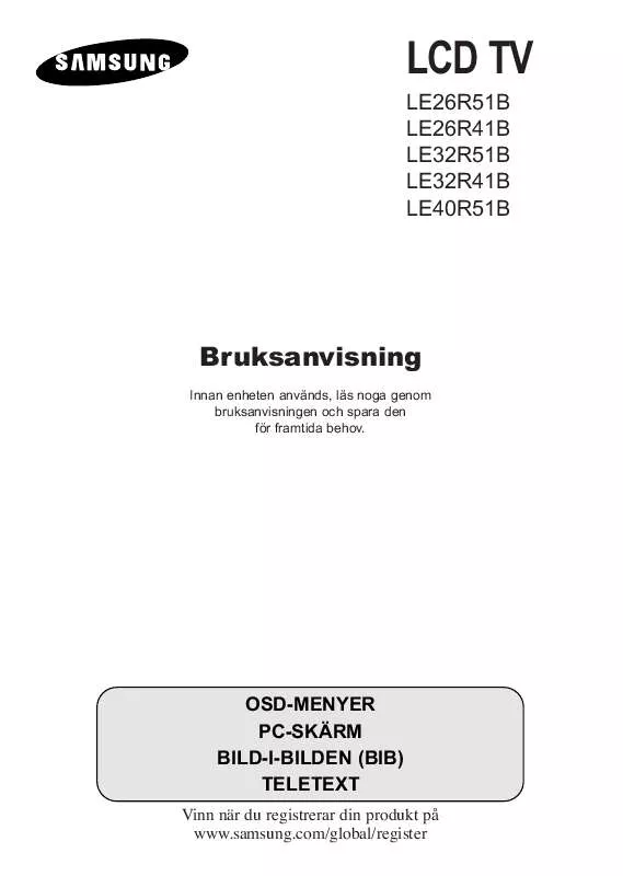 Mode d'emploi SAMSUNG LE26R41B