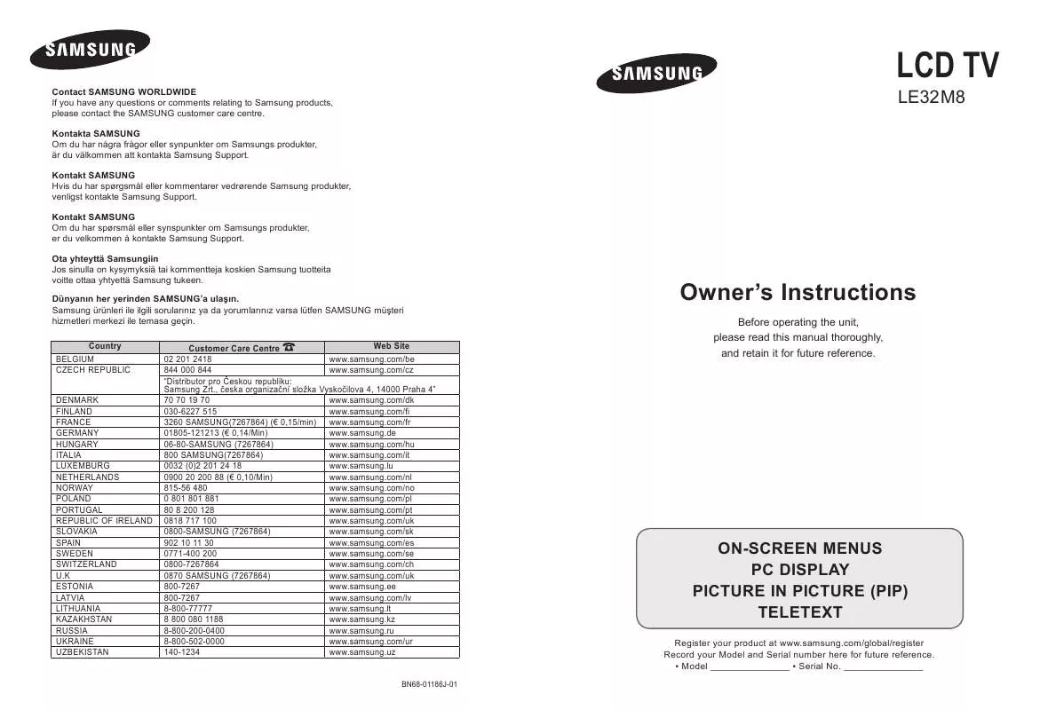 Mode d'emploi SAMSUNG LE32M87BD