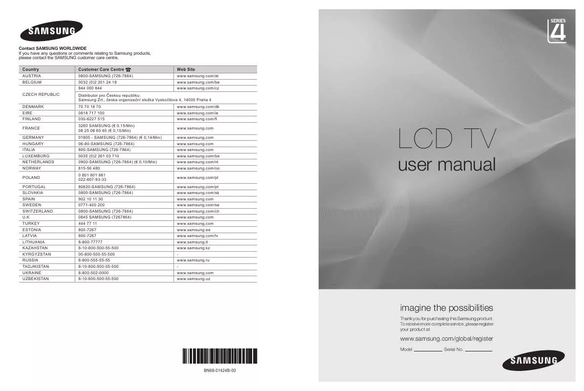 Mode d'emploi SAMSUNG LE40A456/466