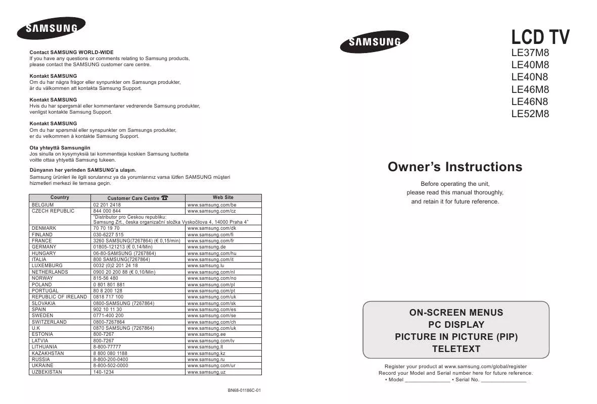 Mode d'emploi SAMSUNG LE46M87BD