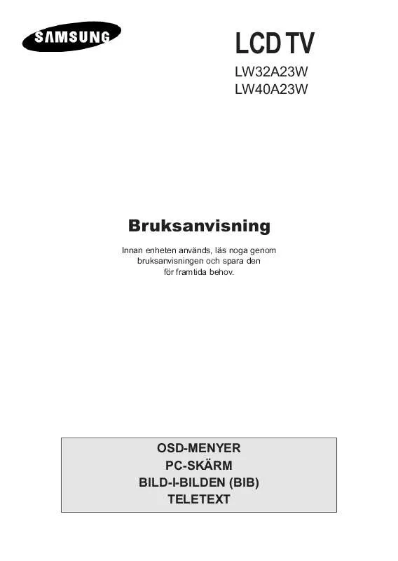 Mode d'emploi SAMSUNG LW32A30W