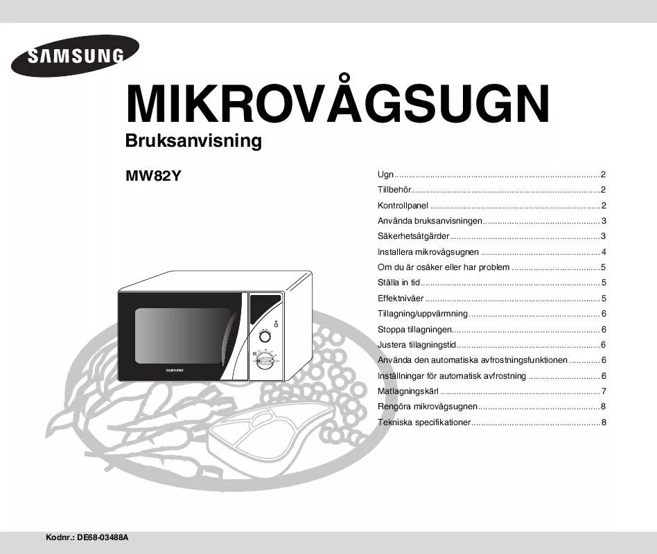 Mode d'emploi SAMSUNG MW82Y-S