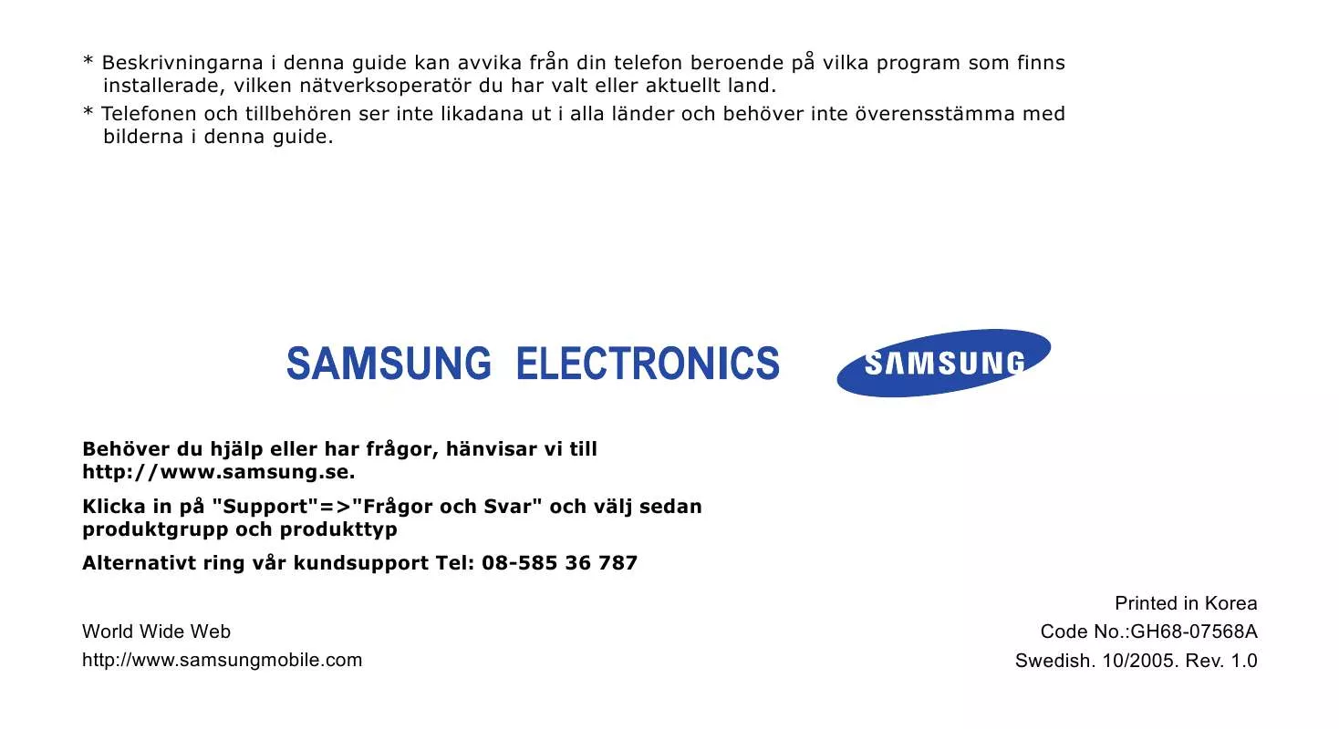 Mode d'emploi SAMSUNG SGH-D600