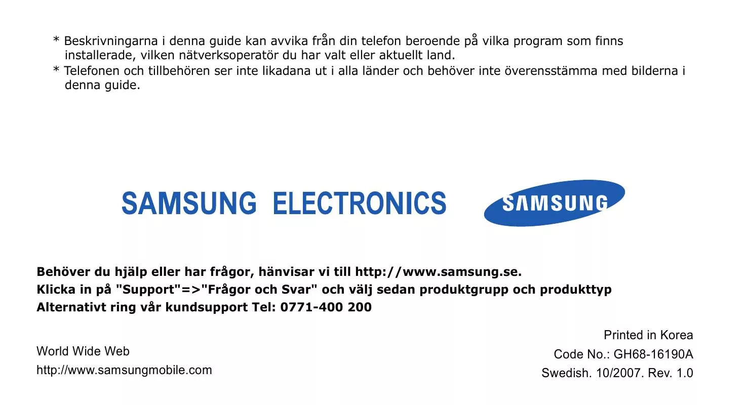 Mode d'emploi SAMSUNG SGH-G800