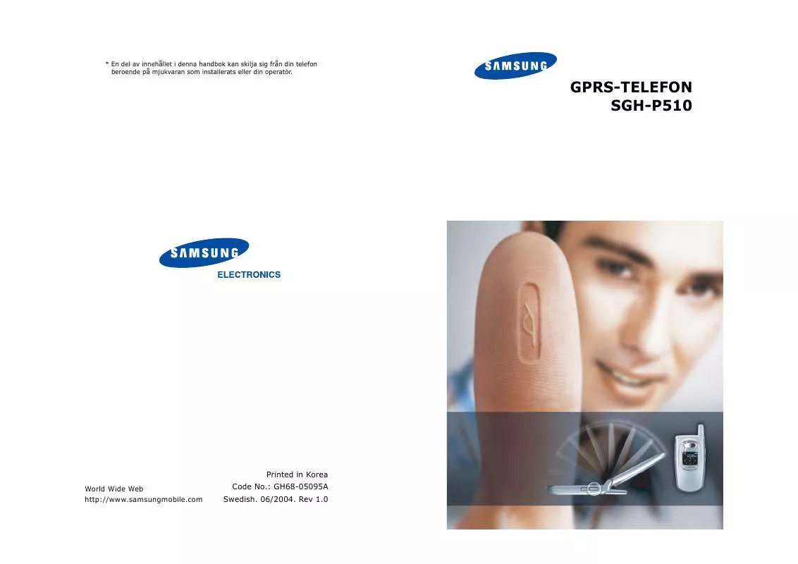 Mode d'emploi SAMSUNG SGH-P510