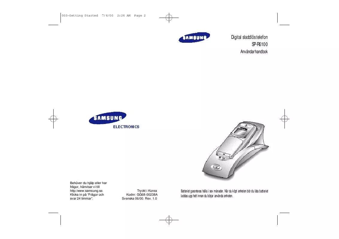 Mode d'emploi SAMSUNG SP-R6100G