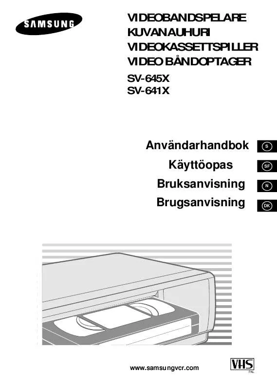 Mode d'emploi SAMSUNG SV-641X/NSI