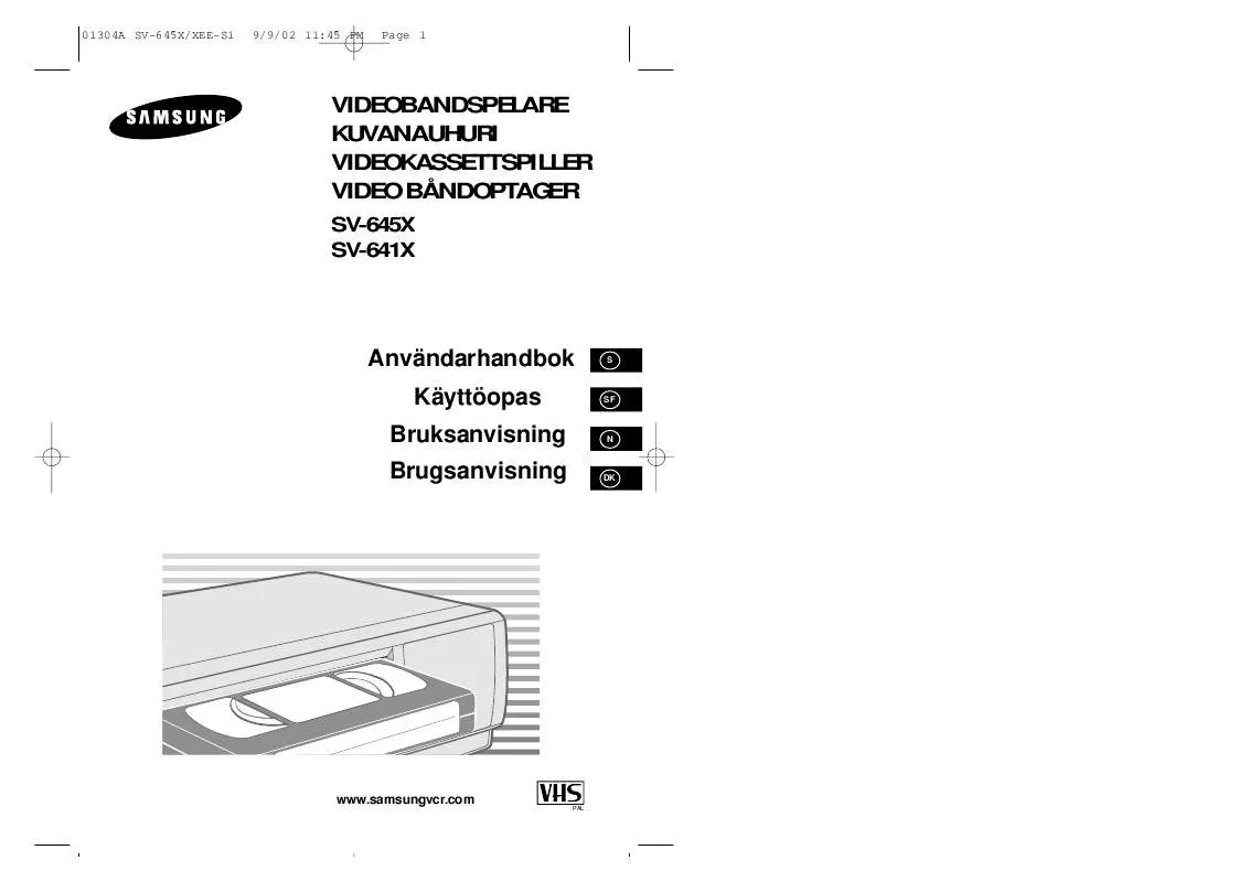 Mode d'emploi SAMSUNG SV-645X/XEE