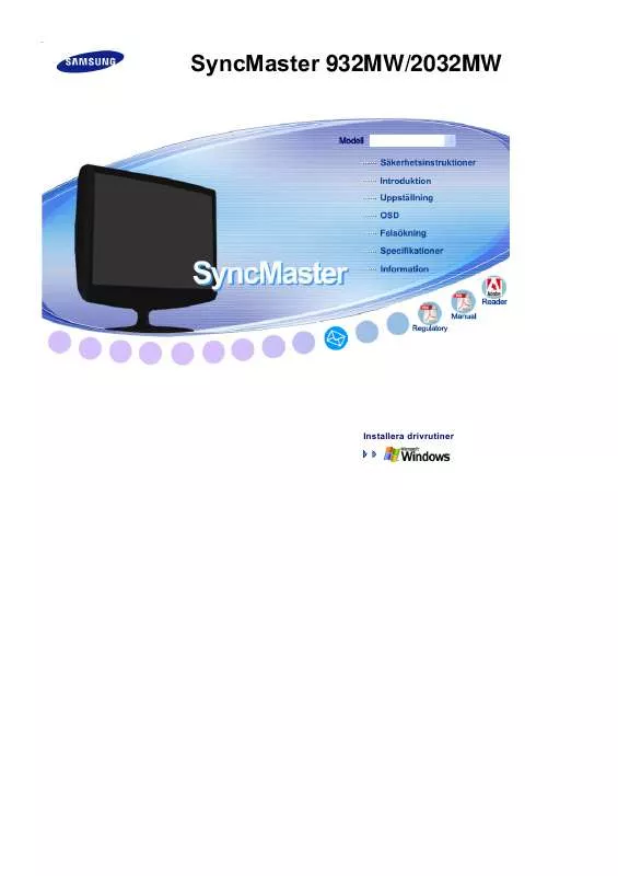 Mode d'emploi SAMSUNG SYNCMASTER 2032MW