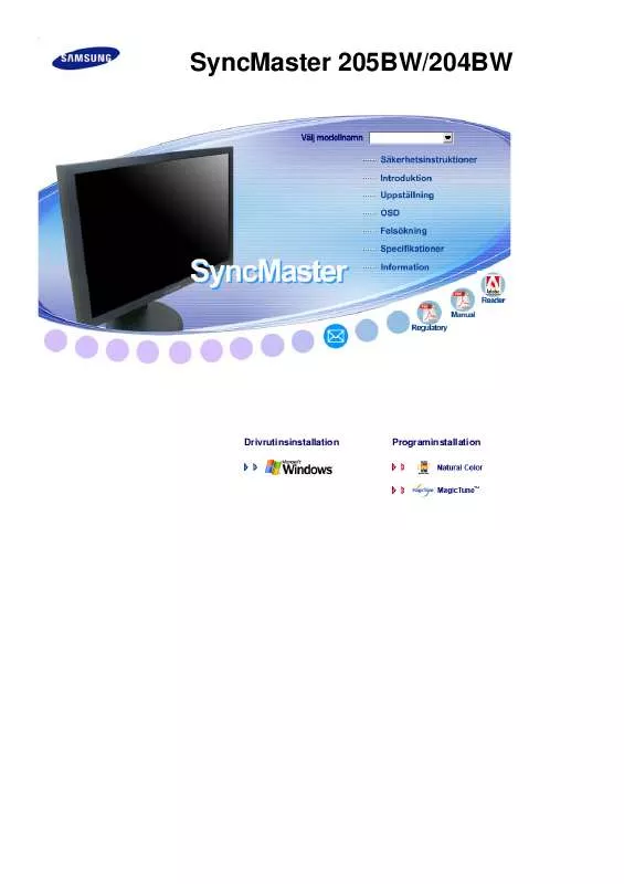 Mode d'emploi SAMSUNG SYNCMASTER 205BW